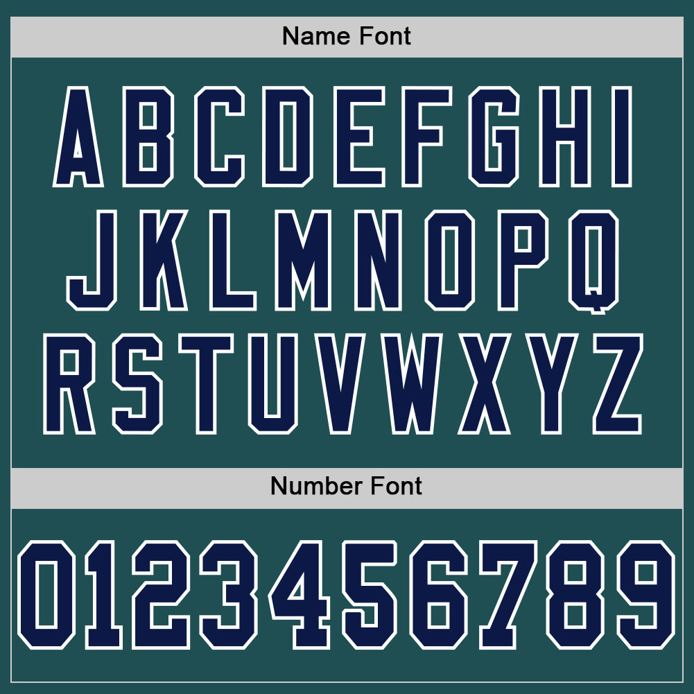 Custom Midnight Green Navy-White Mesh Authentic Throwback Football Jersey view 4