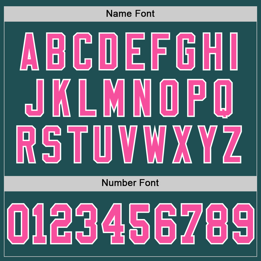 Custom Midnight Green Pink-White Mesh Authentic Throwback Football Jersey view 4