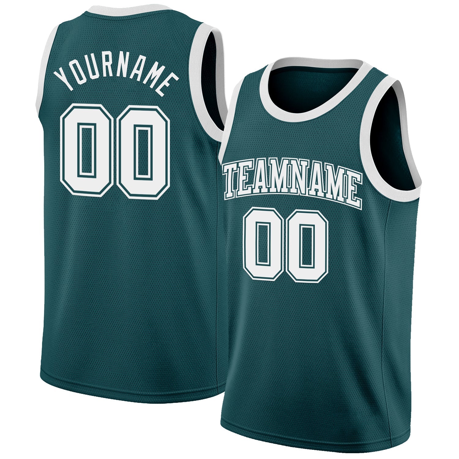 Custom Midnight Green White Authentic Basketball Jersey - Main View