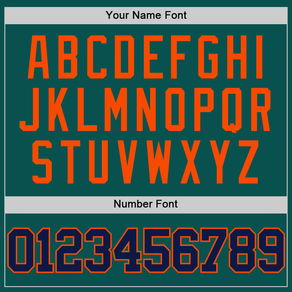 Custom Midnight Green Navy-Orange Authentic Basketball Jersey view 4
