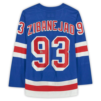 NY.Rangers #93 Mika Zibanejad Fanatics Authentic Autographed  Blue Stitched American Hockey Jerseys - Main View