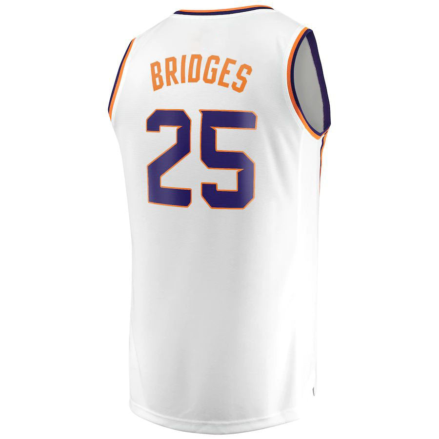 P.Suns #25 Mikal Bridges Fanatics Branded 2022-23 Fast Break Replica Jersey White Association Edition Stitched American Basketball Jersey - Main View