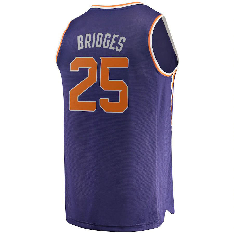 P.Suns #25 Mikal Bridges Fanatics Branded Fast Break Replica Jersey  Icon Edition Purple Stitched American Basketball Jersey - Main View