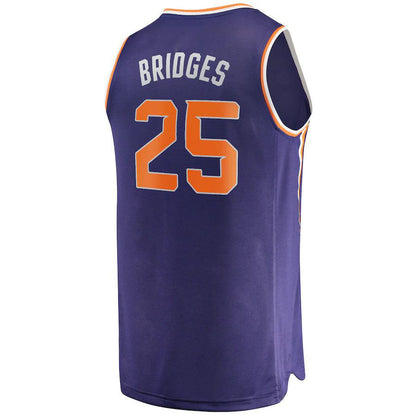 P.Suns #25 Mikal Bridges Fanatics Branded  Fast Break Replica Player Jersey Icon Edition Purple Stitched American Basketball Jersey - Main View