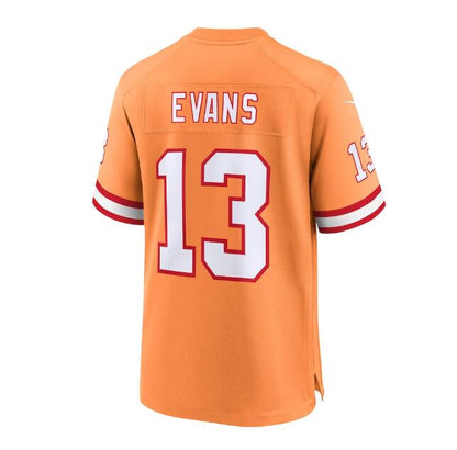 TB.Buccaneers #13 Mike Evans Throwback Game Jersey - Orange Stitched American Football Jerseys - Main View