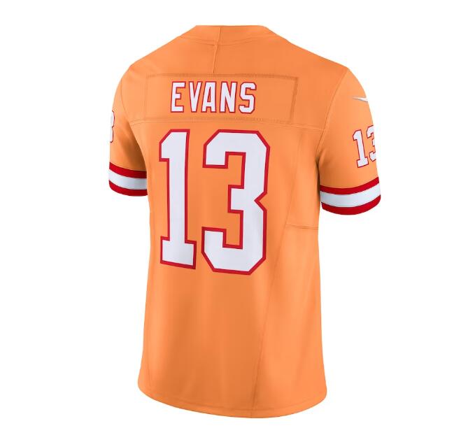TB.Buccaneers #13 Mike Evans Throwback Vapor F.U.S.E. Limited Jersey - Orange Stitched American Football Jerseys - Main View