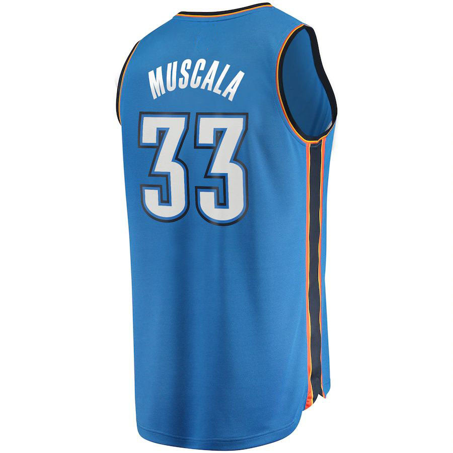 OC.Thunder #33 Mike Muscala Fanatics Branded  Fast Break Replica Jersey Blue  Icon Edition Stitched American Basketball Jersey - Main View
