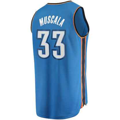 OC.Thunder #33 Mike Muscala Fanatics Branded  Fast Break Replica Jersey Blue  Icon Edition Stitched American Basketball Jersey - Main View