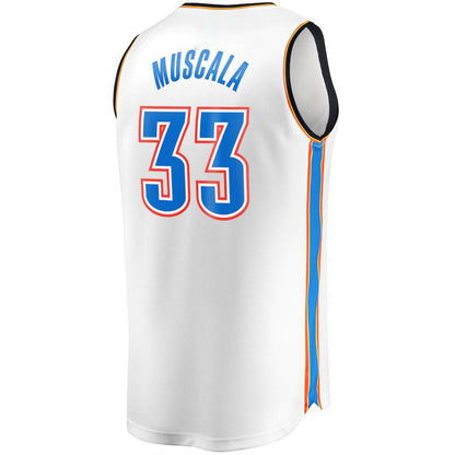 OC.Thunder #33 Mike Muscala Fanatics Branded  Fast Break Replica Jersey Association Edition White Stitched American Basketball Jersey - Main View