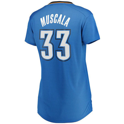 OC.Thunder #33 Mike Muscala Fanatics Branded Women's Fast Break Replica Jersey Blue Icon Edition Stitched American Basketball Jersey - Main View
