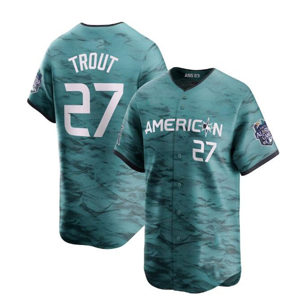 #27 Mike Trout American League 2023 All-Star Game Limited Player Jersey - Teal Baseball Jerseys - Main View