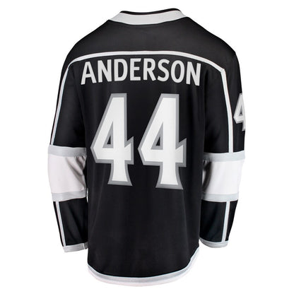 LA.Kings #44 Mikey Anderson Fanatics Branded Home Breakaway Player Jersey Black Stitched American Hockey Jerseys - Main View