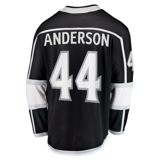LA.Kings #44 Mikey Anderson Fanatics Branded Home Breakaway Player Jersey Black Stitched American Hockey Jerseys - Main View