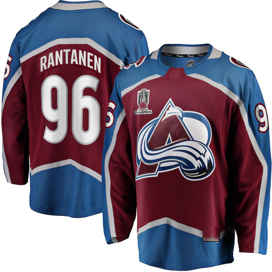 C.Avalanche #96 Mikko Rantanen Fanatics Branded Home 2022 Stanley Cup Champions Breakaway Player Jersey Burgundy Stitched American Hockey Jerseys - Main View