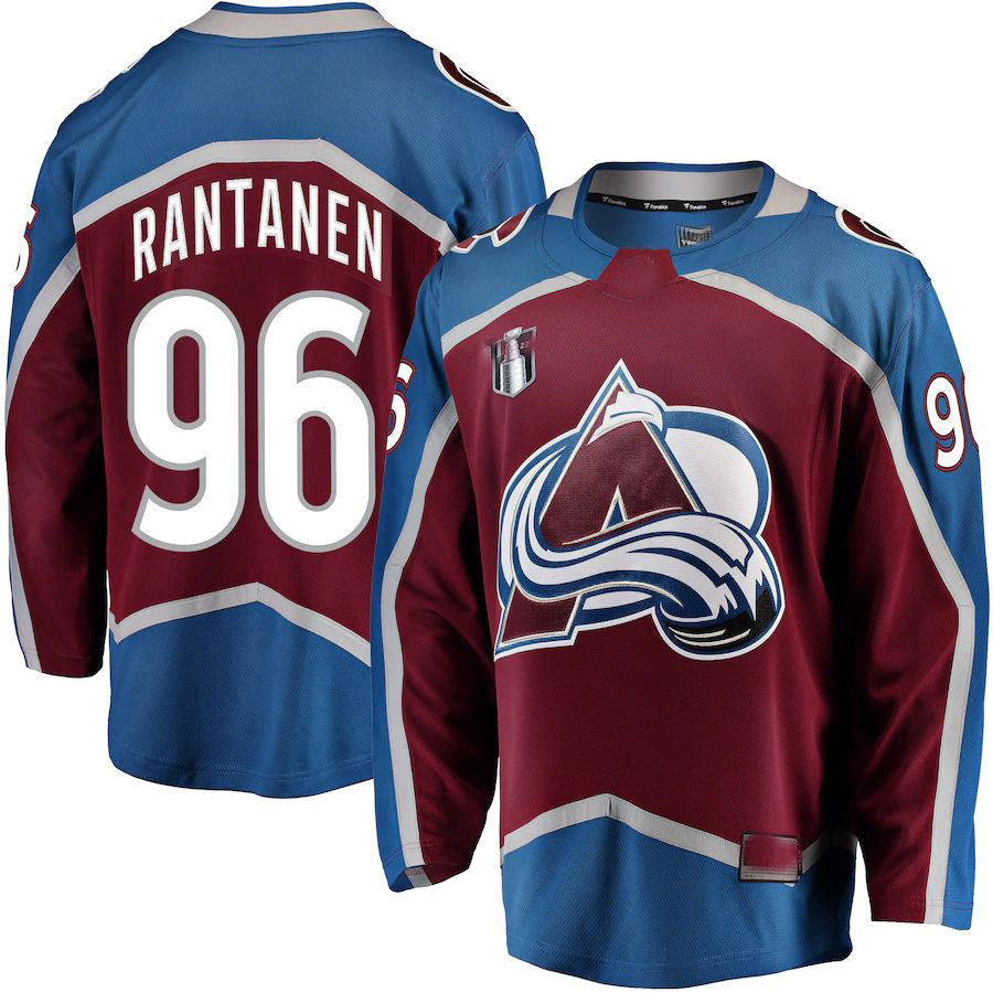 C.Avalanche #96 Mikko Rantanen Fanatics Branded Home 2022 Stanley Cup Final Breakaway Player Jersey Burgundy Stitched American Hockey Jerseys - Main View