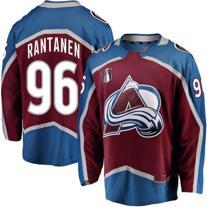 C.Avalanche #96 Mikko Rantanen Fanatics Branded Home 2022 Stanley Cup Final Breakaway Player Jersey Burgundy Stitched American Hockey Jerseys - Main View