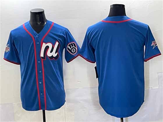 Milwaukee Brewers Blank Blue 2025 All-Star Edition Limited Stitched Baseball Jersey - Main View
