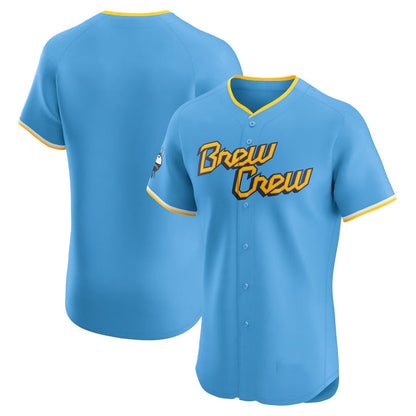 Milwaukee Brewers City Connect Elite Jersey - Powder Blue Stitched Baseball Jersey - Main View