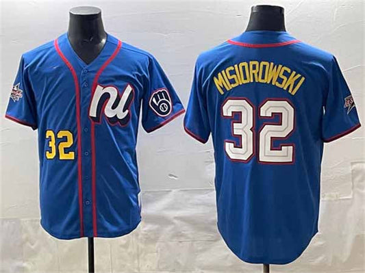 Milwaukee Brewers National League #32 Jacob Misiorowski Blue 2025 All-Star Edition Limited Stitched Baseball Jersey - Main View