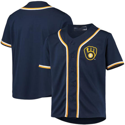 Milwaukee Brewers Navy Team Jersey Baseball Jersey - Main View