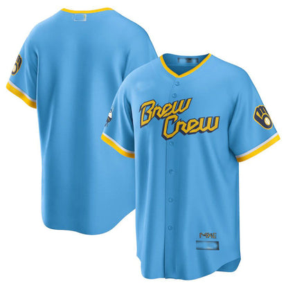 Milwaukee Brewers Powder Blue 2022 City Connect Replica Team Jersey Baseball Jerseys - Main View