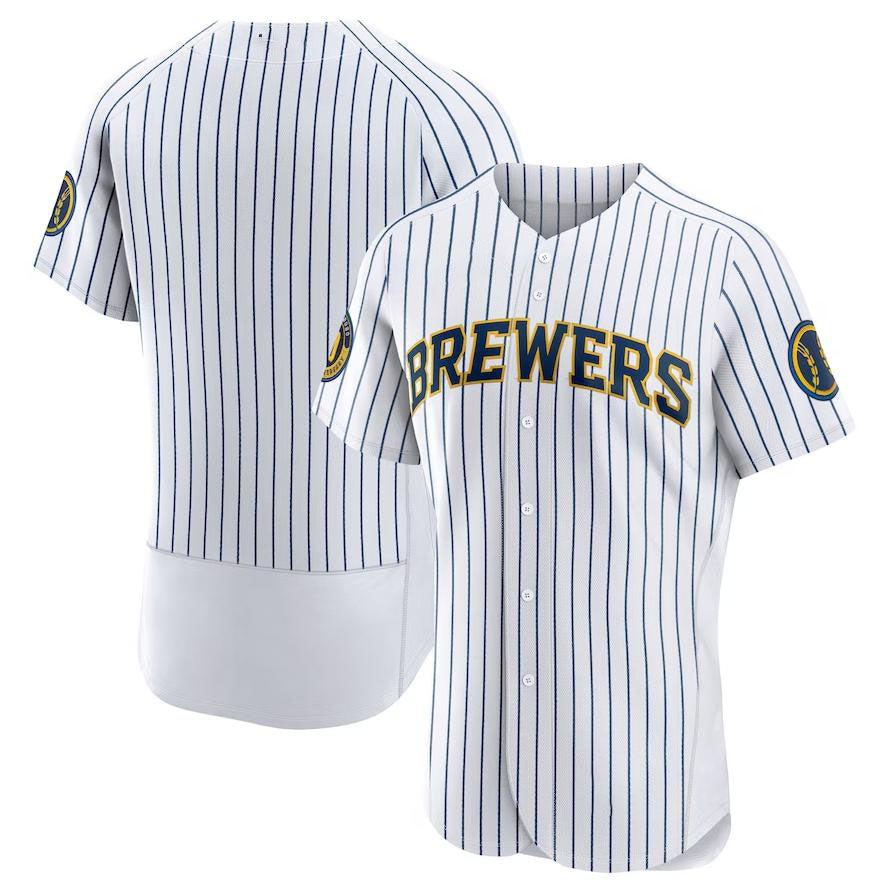 Milwaukee Brewers White Alternate Authentic Team Jersey Baseball Jersey - Main View