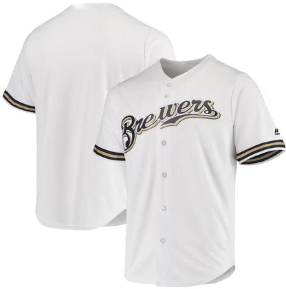 Milwaukee Brewers White Majestic Team Official Jersey Baseball Jersey - Main View