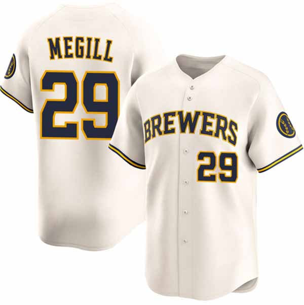 Milwaukee Brewers #29 Trevor Megill Cream 2025 Limited Stitched Baseball Jersey - Main View