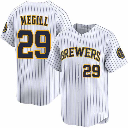 Milwaukee Brewers #29 Trevor Megill White Alternate Limited Stitched Baseball Jersey - Main View