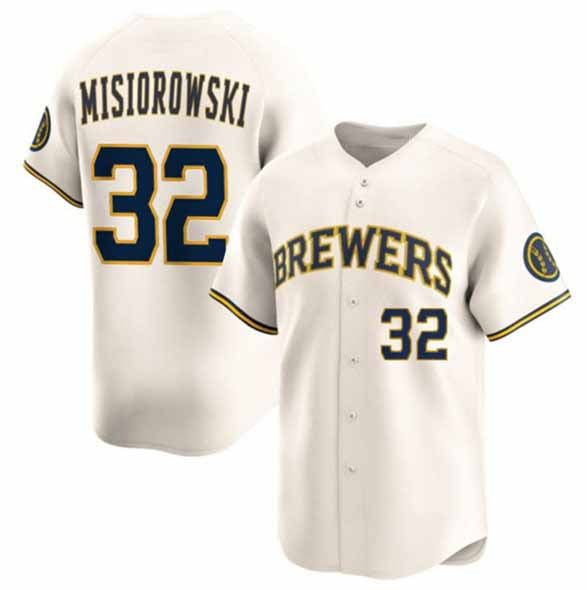 Milwaukee Brewers #32 Jacob Misiorowski Cream 2025 Limited Stitched Baseball Jersey - Main View