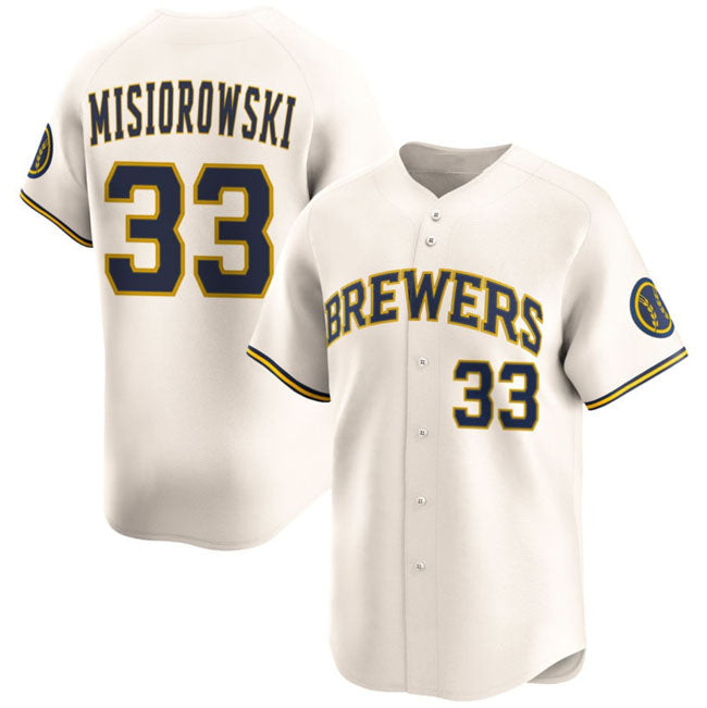 Milwaukee Brewers #33 Jacob Misiorowski Cream 2025 Limited Stitched Baseball Jersey - Main View