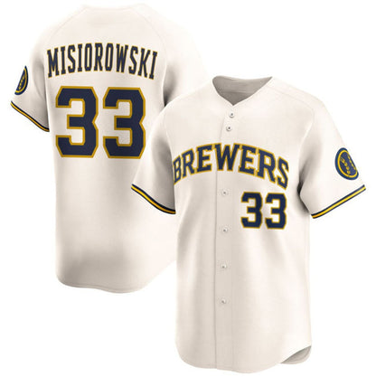 Milwaukee Brewers #33 Jacob Misiorowski Cream 2025 Limited Stitched Baseball Jersey - Main View