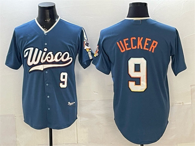 Milwaukee Brewers #9 Bob Uecker Mineral Blue 2026 City Connect Stadium Stitched Jersey - Main View