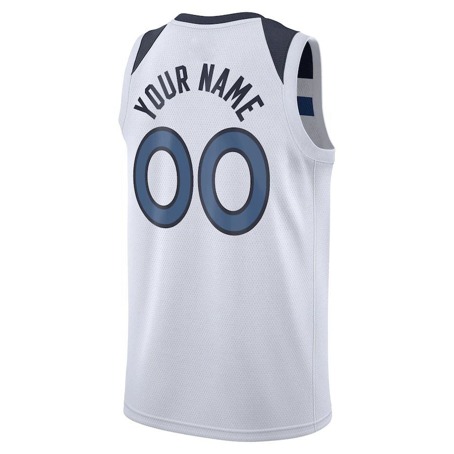 Custom M.Timberwolves 2020-21 Swingman Jersey Association Edition White Stitched Basketball Jersey - Main View