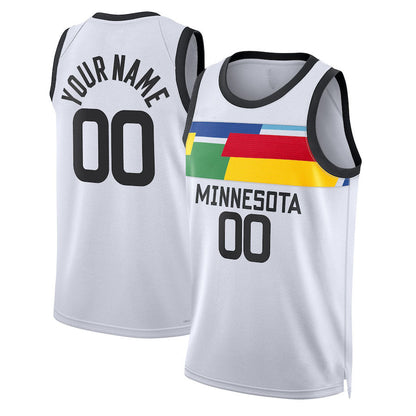 Custom M.Timberwolves Unisex 2022-23 Swingman Jersey City Edition White Stitched Basketball Jersey - Main View