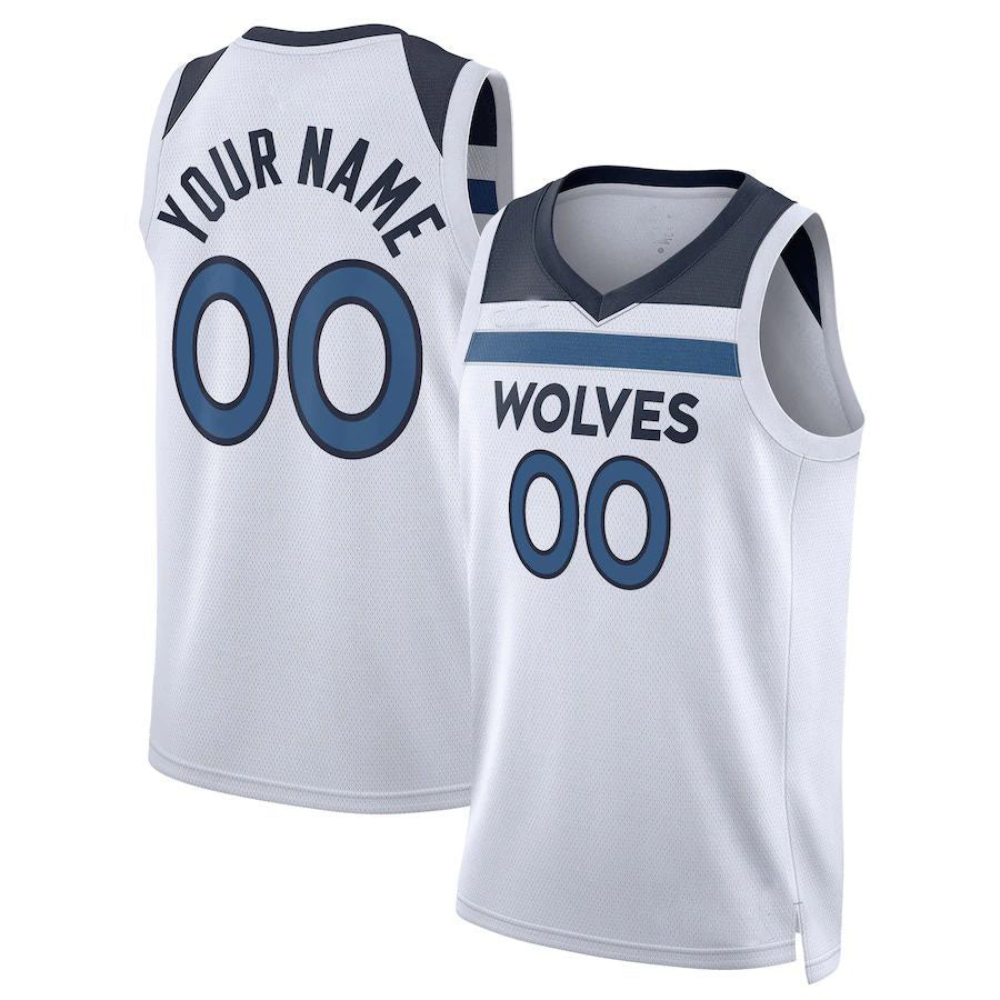 Custom M.Timberwolves Unisex 2022-23 Swingman White Stitched Basketball Jersey - Main View