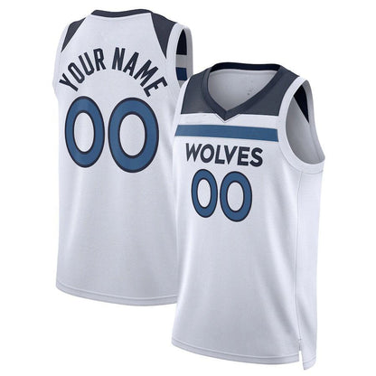 Custom M.Timberwolves Unisex 2022-23 Swingman White Stitched Basketball Jersey - Main View