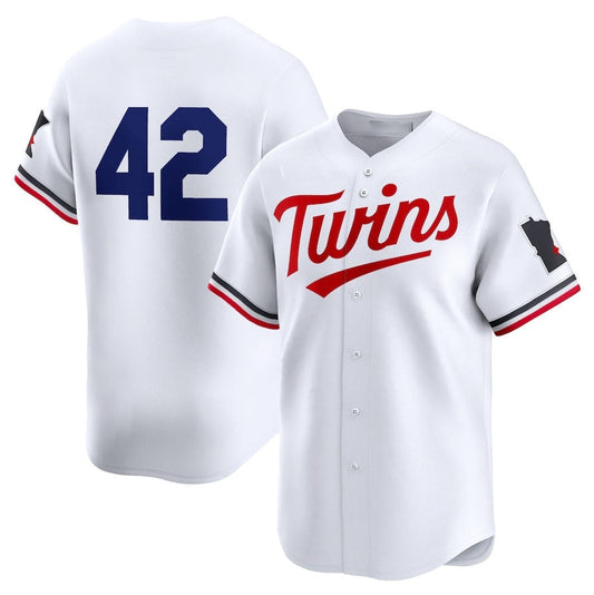 Minnesota Twins 2024 #42 Jackie Robinson Day Home Limited Jersey – White Stitches Baseball Jerseys - Main View