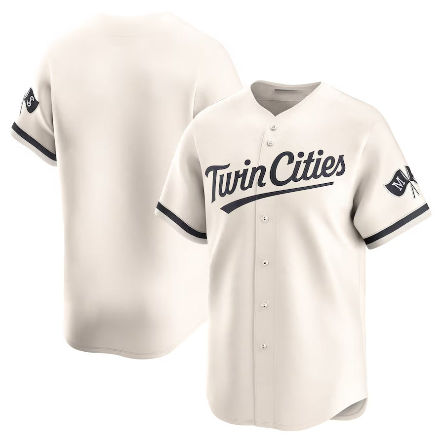 Minnesota Twins Alternate Limited Jersey - Cream Stitched Baseball Jersey - Main View