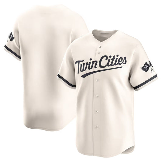Minnesota Twins Alternate Limited Jersey - Cream Stitched Baseball Jersey - Main View