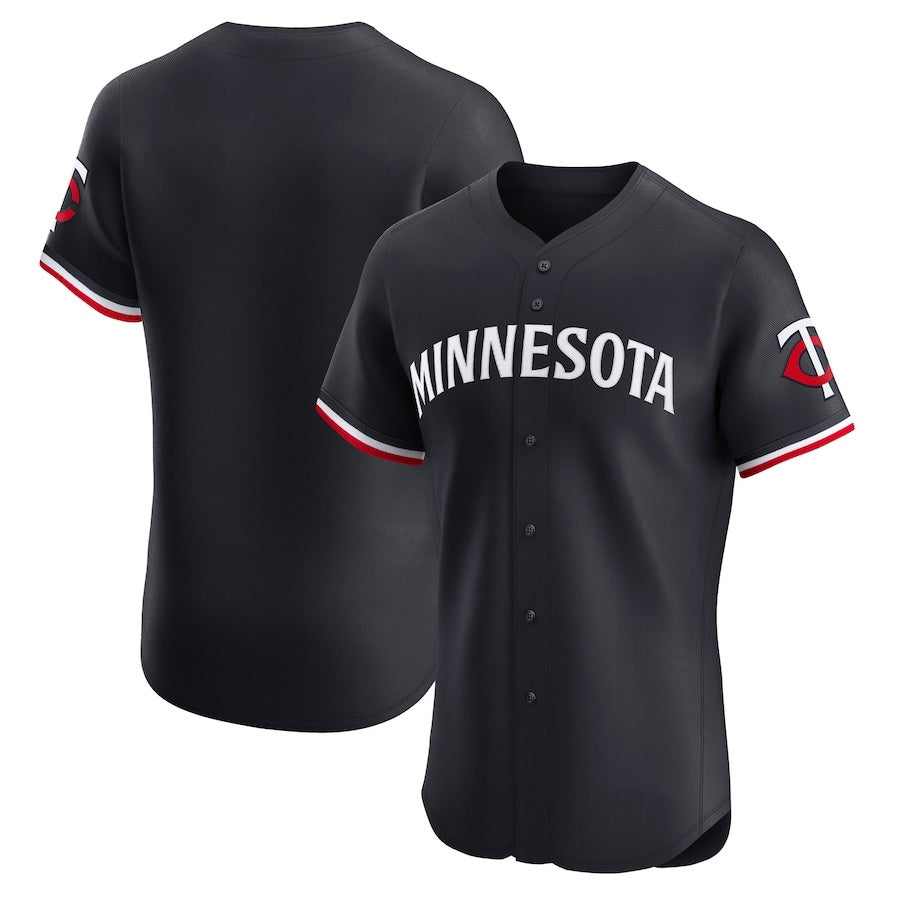 Minnesota Twins Alternate Vapor Premier Elite Patch Jersey - Navy Stitched Baseball Jersey - Main View