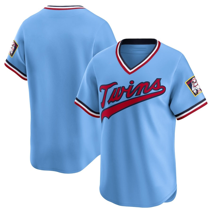 Minnesota Twins Cooperstown Collection Limited Jersey - Light Blue Stitched Baseball Jersey - Main View