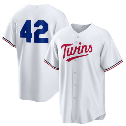 Minnesota Twins Home 2025 Jackie Robinson Day Replica Jersey - White Stitched Baseball Jersey - Main View