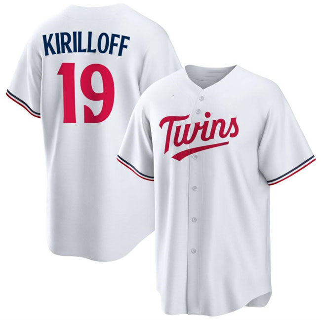 Minnesota Twins #19 Alex Kirilloff White Cool Base Stitched Baseball Jerseys - Main View