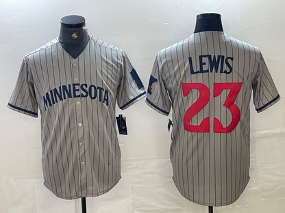 Minnesota Twins #23 Royce Lewis 2023 Grey Home Team Cool Base Stitched Baseball Jersey - Main View