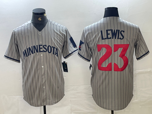 Minnesota Twins #23 Royce Lewis 2023 Grey Home Team Cool Base Stitched Baseball Jersey - Main View