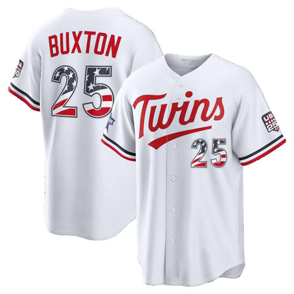 Minnesota Twins #25 Byron Buxton 2026 All-Star Edition Stars & Stripes White Stadium Baseball Jersey - Main View
