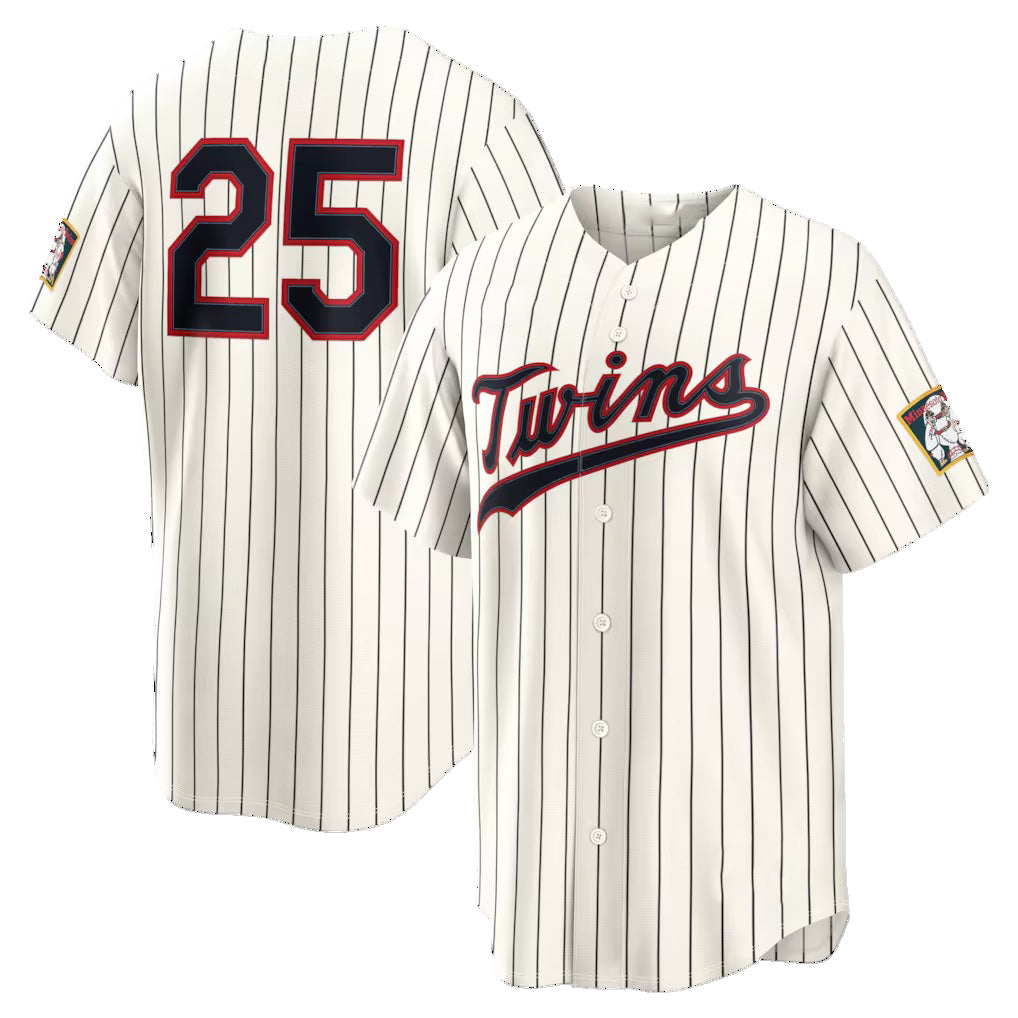 Minnesota Twins #25 Byron Buxton Cream 2026 Field of Dreams Stadium Baseball Jersey - Main View