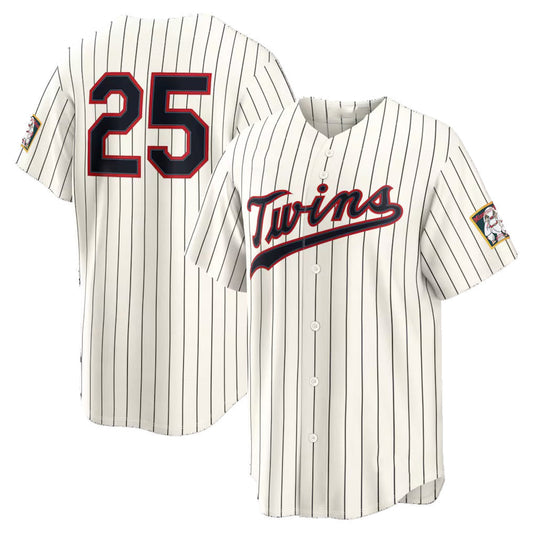 Minnesota Twins #25 Byron Buxton Cream 2026 Field of Dreams Stadium Baseball Jersey - Main View