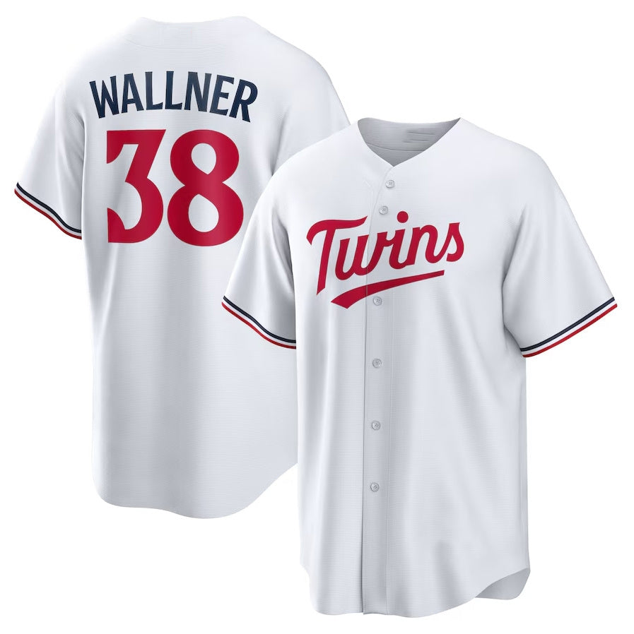 Minnesota Twins #38 Matt Wallner Home Replica Jersey - White Stitched Baseball Jersey - Main View